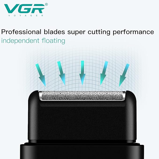 VGR V-390 Professional Electric Ultra Thin Shaver Rechargeable Razor for Face Care Beard Trimmer Reciprocating Blade with USB for Men's 