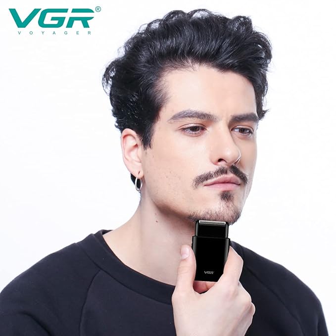 VGR V-390 Professional Electric Ultra Thin Shaver Rechargeable Razor for Face Care Beard Trimmer Reciprocating Blade with USB for Men's 