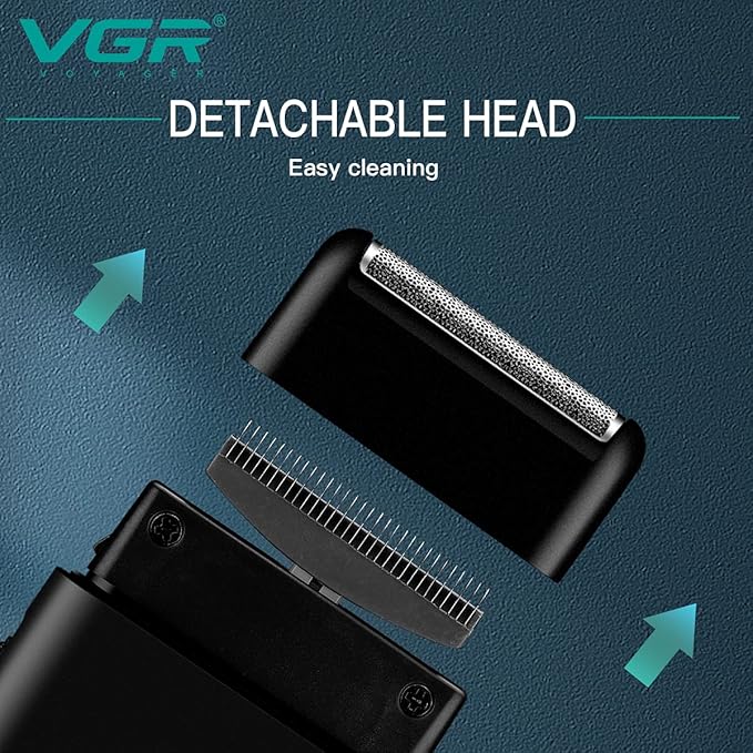 VGR V-390 Professional Electric Ultra Thin Shaver Rechargeable Razor for Face Care Beard Trimmer Reciprocating Blade with USB for Men's 