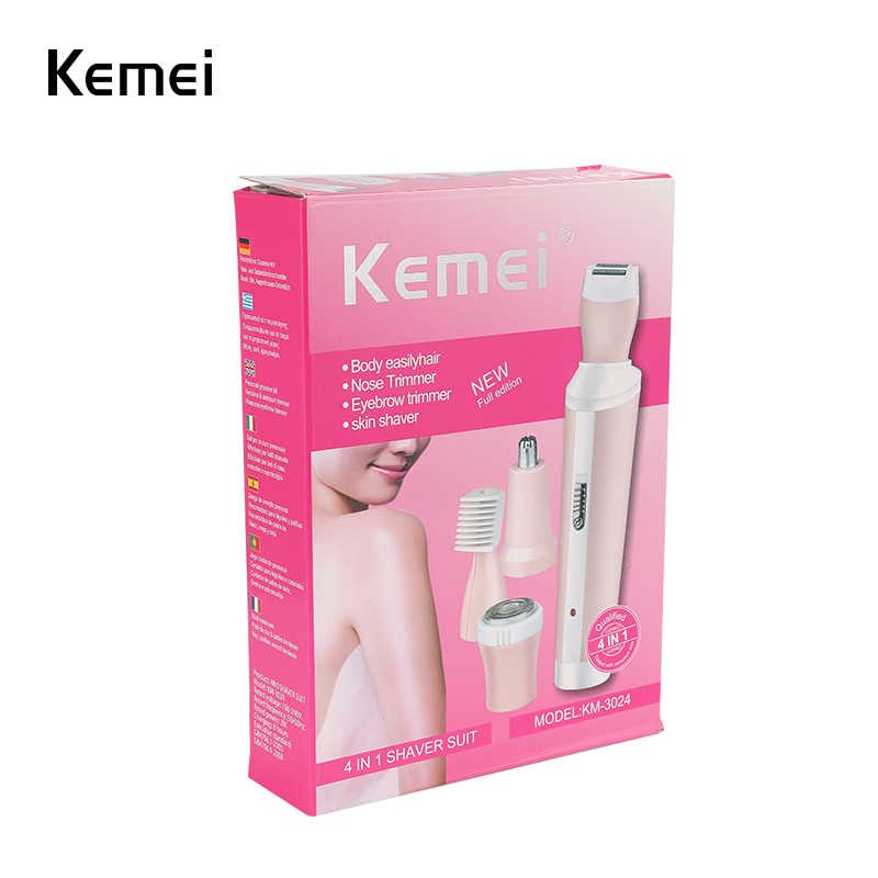 Kemei KM-3024 4 in 1 Female Epilator Kit