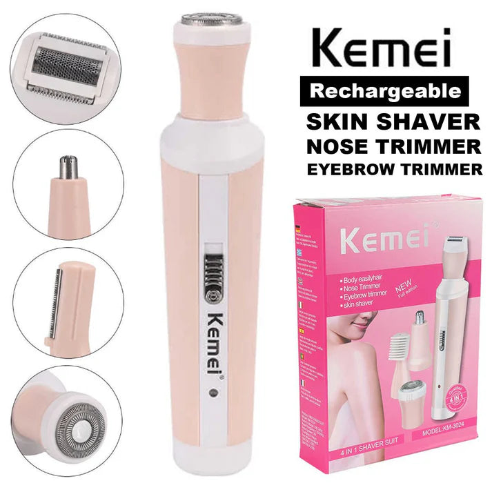 Kemei KM-3024 4 in 1 Female Epilator Kit